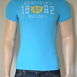 Abercrombie & Fitch Blue Graphic T-Shirt for Men